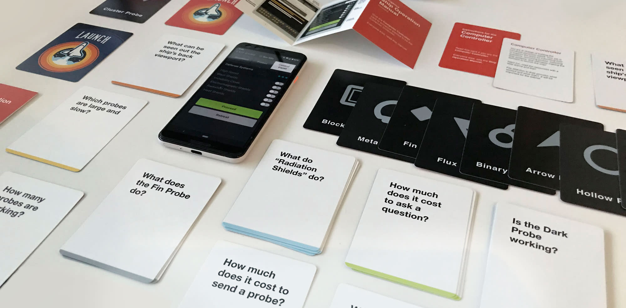 Game cards and mobile interface for The Launch.