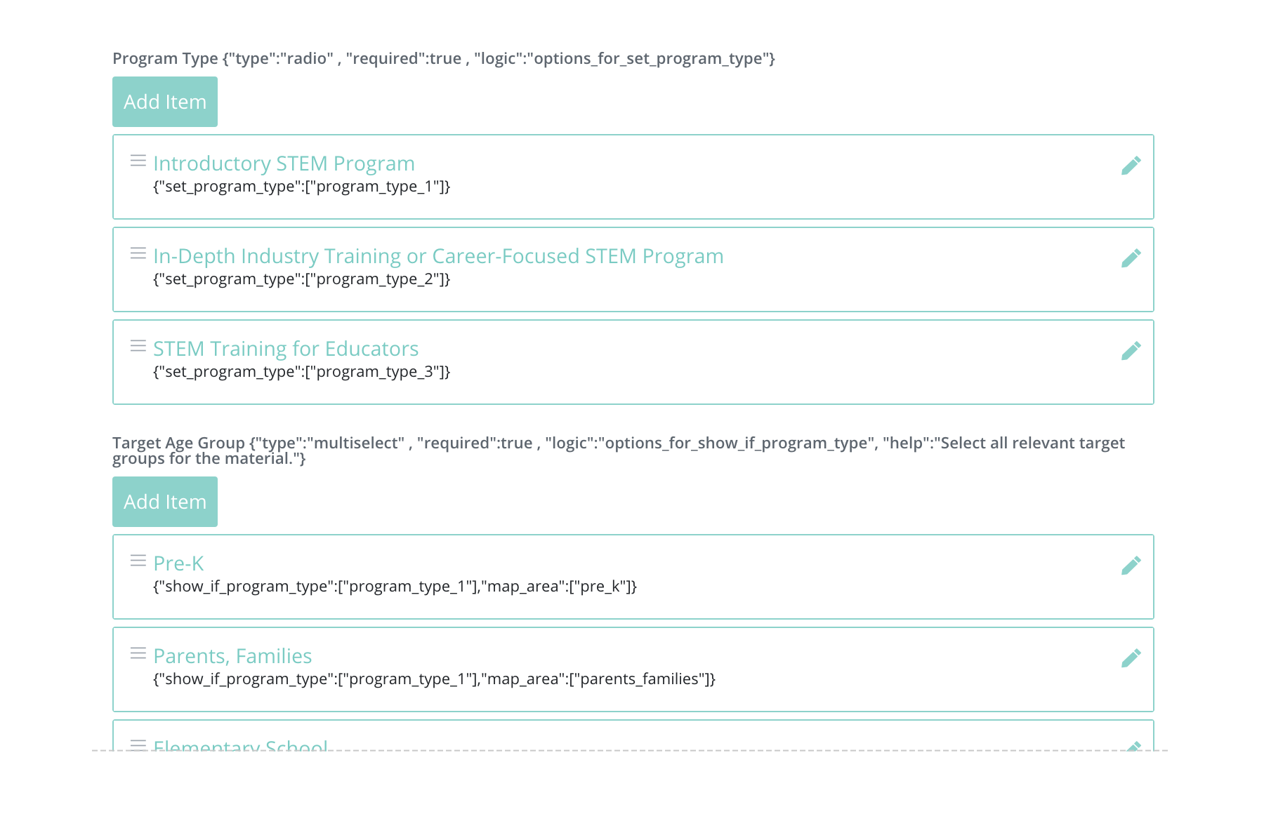 All form fields and options could be edited independently by the content team while the developer worked on core logic.